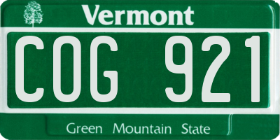 VT license plate COG921