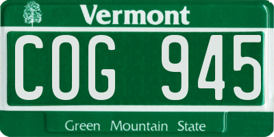 VT license plate COG945