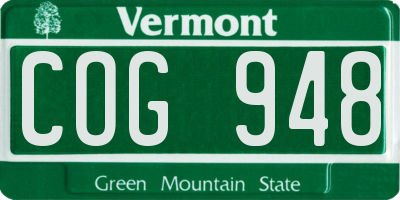 VT license plate COG948