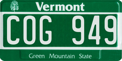 VT license plate COG949