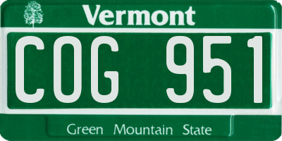 VT license plate COG951