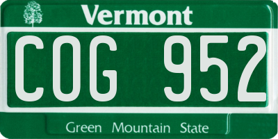VT license plate COG952