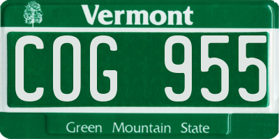 VT license plate COG955