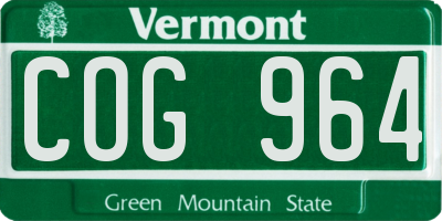 VT license plate COG964