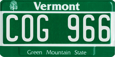 VT license plate COG966