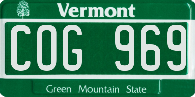 VT license plate COG969