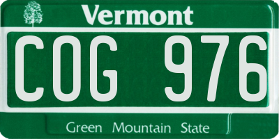 VT license plate COG976