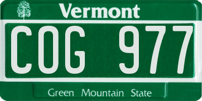 VT license plate COG977