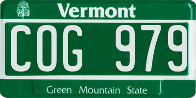 VT license plate COG979