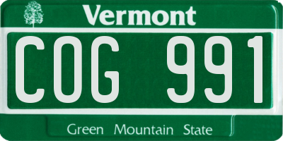 VT license plate COG991