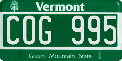 VT license plate COG995