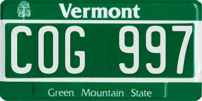 VT license plate COG997
