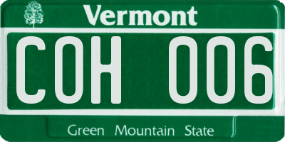 VT license plate COH006
