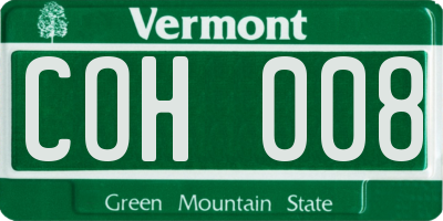 VT license plate COH008