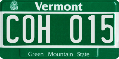 VT license plate COH015