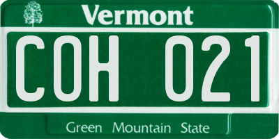 VT license plate COH021