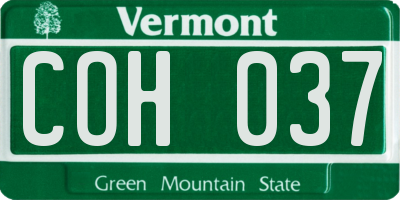 VT license plate COH037