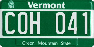 VT license plate COH041