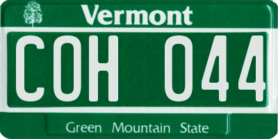 VT license plate COH044
