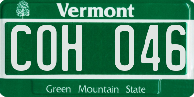 VT license plate COH046