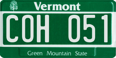 VT license plate COH051