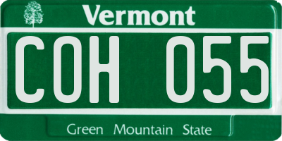 VT license plate COH055