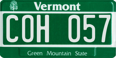 VT license plate COH057