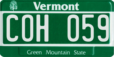 VT license plate COH059