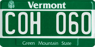 VT license plate COH060