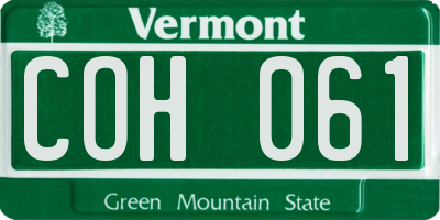 VT license plate COH061