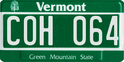 VT license plate COH064