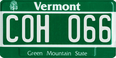 VT license plate COH066