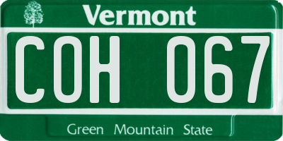 VT license plate COH067