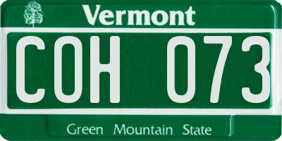 VT license plate COH073
