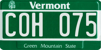 VT license plate COH075