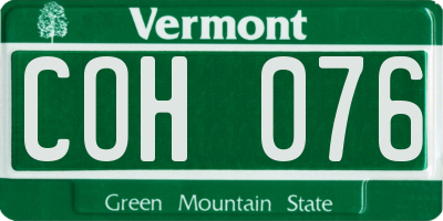VT license plate COH076