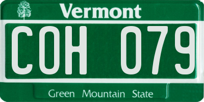 VT license plate COH079