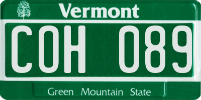 VT license plate COH089