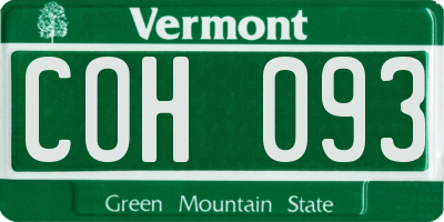 VT license plate COH093