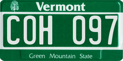 VT license plate COH097