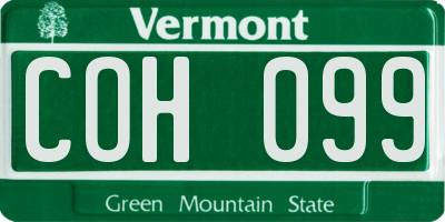 VT license plate COH099