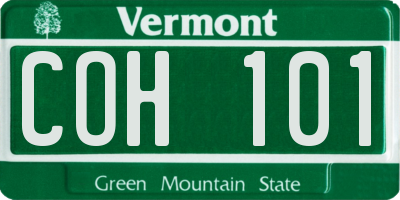 VT license plate COH101