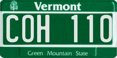 VT license plate COH110