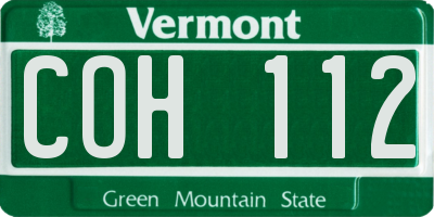 VT license plate COH112