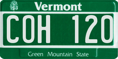 VT license plate COH120