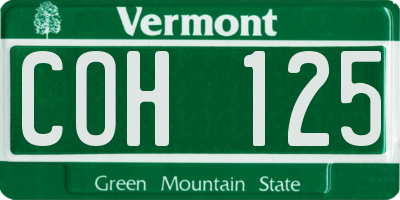 VT license plate COH125
