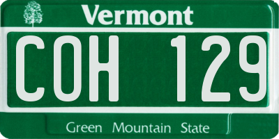 VT license plate COH129