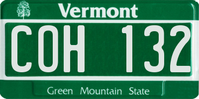 VT license plate COH132