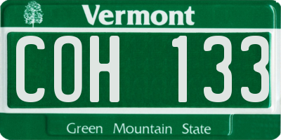 VT license plate COH133