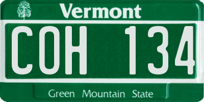 VT license plate COH134